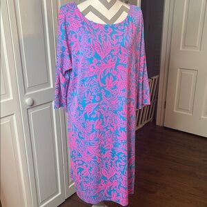 Lilly Pulitzer Pink and Blue Long Sleeve chilli-Lilly Dress